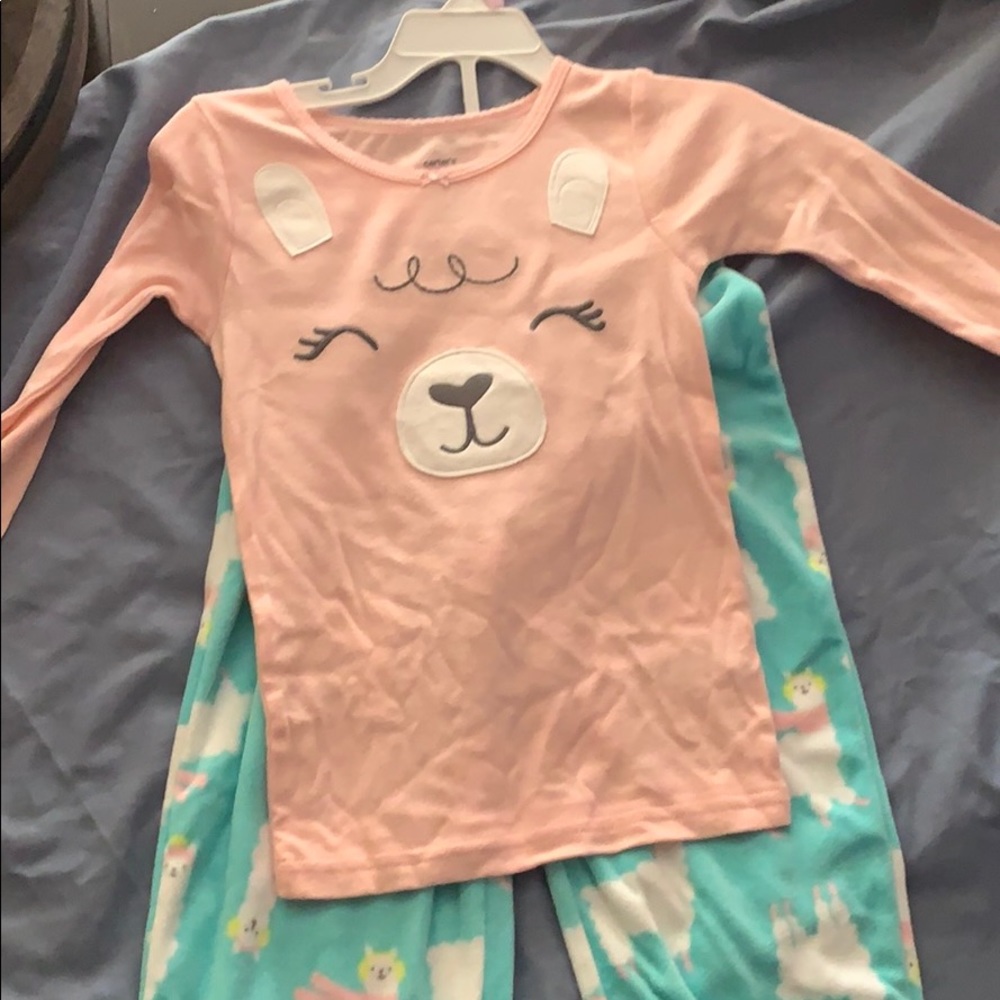 Girls fleece llama pjs